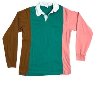 Urban Outfitters Shirt Colorblock Collared Long Sleeve [008]